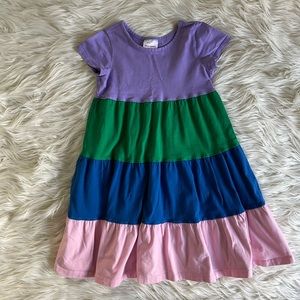 Hanna Anderson tiered rainbow ruffle cotton twirl dress